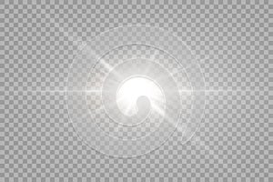 Vector transparent sunlight special lens flare light effect. PNG photo