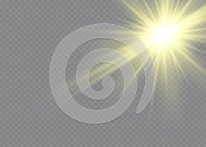 Vector transparent sunlight special lens flash light effect.front sun lens flash. Vector blur in the light of radiance
