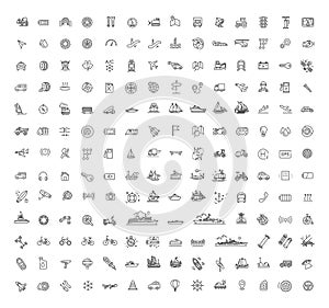 Vector Transport icons, thin line design. Transport symbols