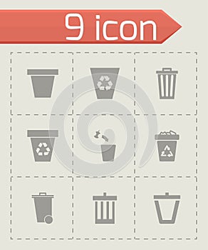 Vector trash can icon set