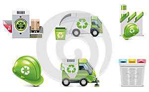 Vector trash recycling icon set