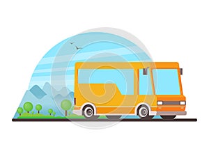 Vector travel bus in flat style