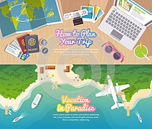 Vector travel web banner