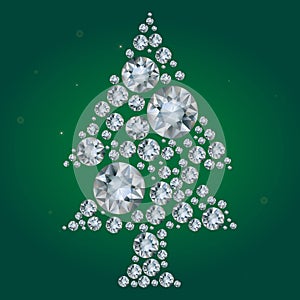 Vector tree of diamonds on a green background