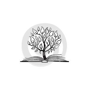 Vector tree growing of a book