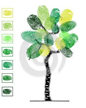 Vector tree made of fingerprints