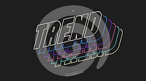 Vector trend font 3D bold line style