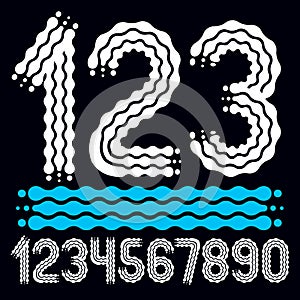 Vector trendy, cool numbers collection. Rounded bold numerals fr