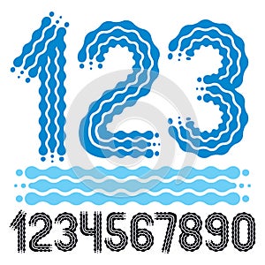 Vector trendy, cool numbers collection. Rounded bold numerals fr