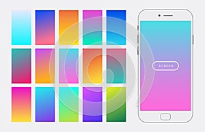Vector trendy gradient background set