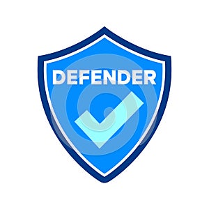 Vector trendy professional defender logo design vector template photo