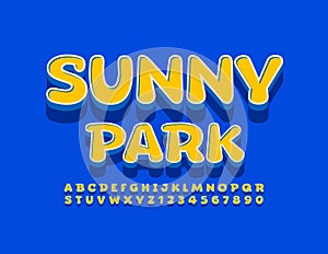 Vector trendy sign Sunny Park. Playful Alphabet set