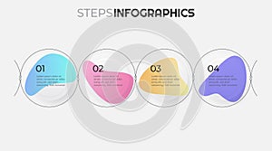 Vector trendy step by step infographics design. Linear and neomorphism