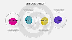 Vector trendy step by step infographics design. Linear and neomorphism