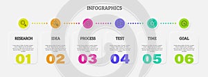 Vector trendy step by step infographics design. Linear and neomorphism