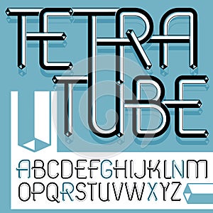 Vector trendy vintage capital English alphabet letters collection. Funky font, typescript can be used in art creation. Created