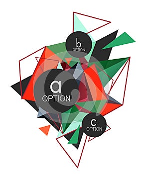 Vector triangle abstract background, low poly concept