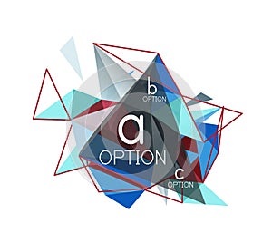 Vector triangle abstract background, low poly concept