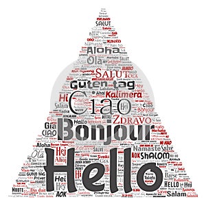 Vector triangle arrow hello greeting