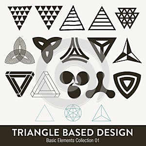 Vector triangle based design elments