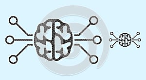 Vector Triangle Filled Brain Circuit Icon