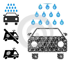 Vector Triangle Filled Car Wash Icon with Other Icons