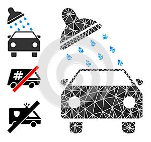 Vector Triangle Filled Car Wash Icon and Other Icons