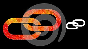 Vector Triangle Filled Chain Icon with Flame Gradient