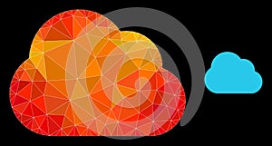 Vector Triangle Filled Cloud Icon with Orange Colored Gradient