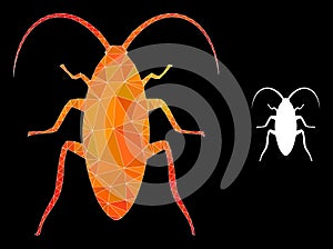 Vector Triangle Filled Cockroach Icon with Fire Gradient