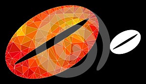 Vector Triangle Filled Coffee Bean Icon with Orange Colored Gradient