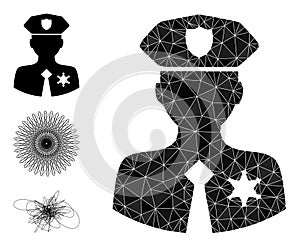 Vector Triangle Filled Police Patrolman Icon and Other Icons