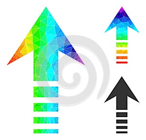 Vector Triangle Filled Send Up Icon with Spectrum Gradient