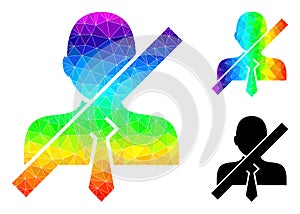 Vector Triangle Filled Stop Gentleman Icon with Spectral Colored Gradient