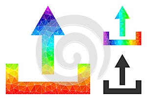 Vector Triangle Filled Upload Icon with Rainbow Gradient
