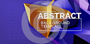 Vector triangular 3d geometric shapes background, modern poster design