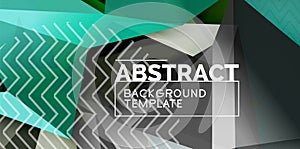 Vector triangular 3d geometric shapes background, modern poster design