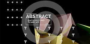 Vector triangular 3d geometric shapes background, modern poster design