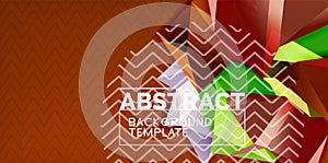 Vector triangular 3d geometric shapes background, modern poster design