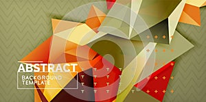 Vector triangular 3d geometric shapes background, modern poster design