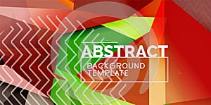 Vector triangular 3d geometric shapes background, modern poster design