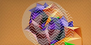 Vector triangular 3d geometric shapes background, modern poster design