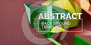 Vector triangular 3d geometric shapes background, modern poster design