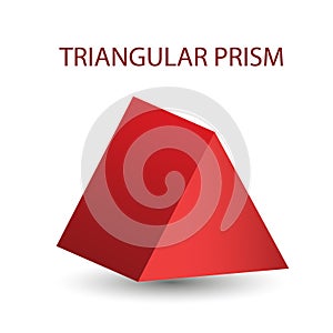 Vector triangular prism with gradients and shadow for game, icon, package design, logo, mobile, ui, web, education. 3D