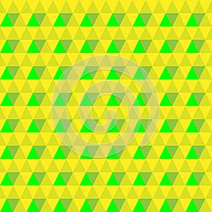 Vector triangular yellow green seamless background. Geometric background.