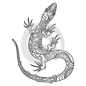 Vector Tribal Decorative Lizard