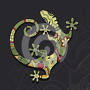Vector Tribal Decorative Lizard