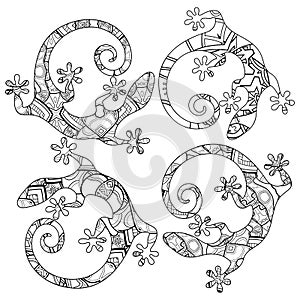 Vector Tribal Decorative Lizard