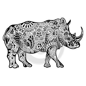 Vector Tribal Decorative Rhinoceros