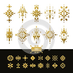 Vector Tribal elements gold colors